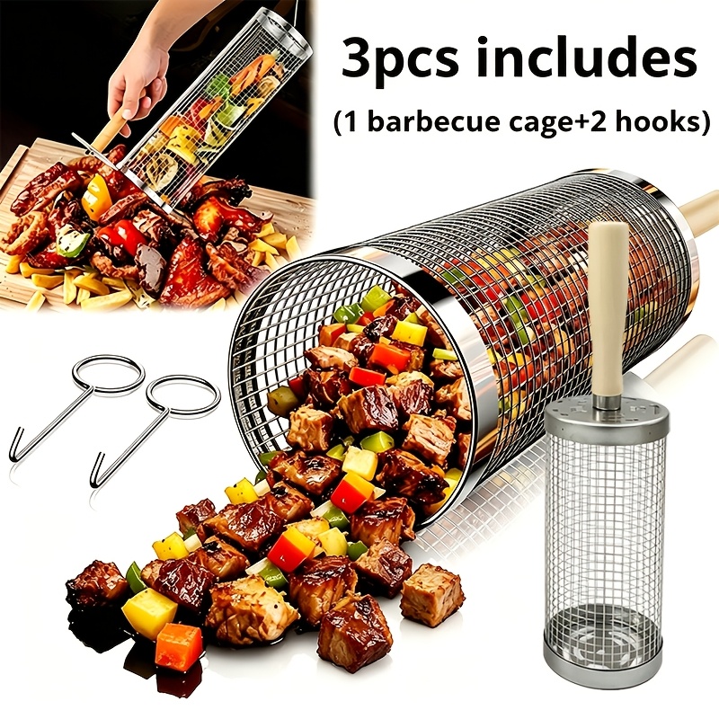 Camping Cooking Trangia - 3Pcs Stainless Steel BBQ Cage Basket