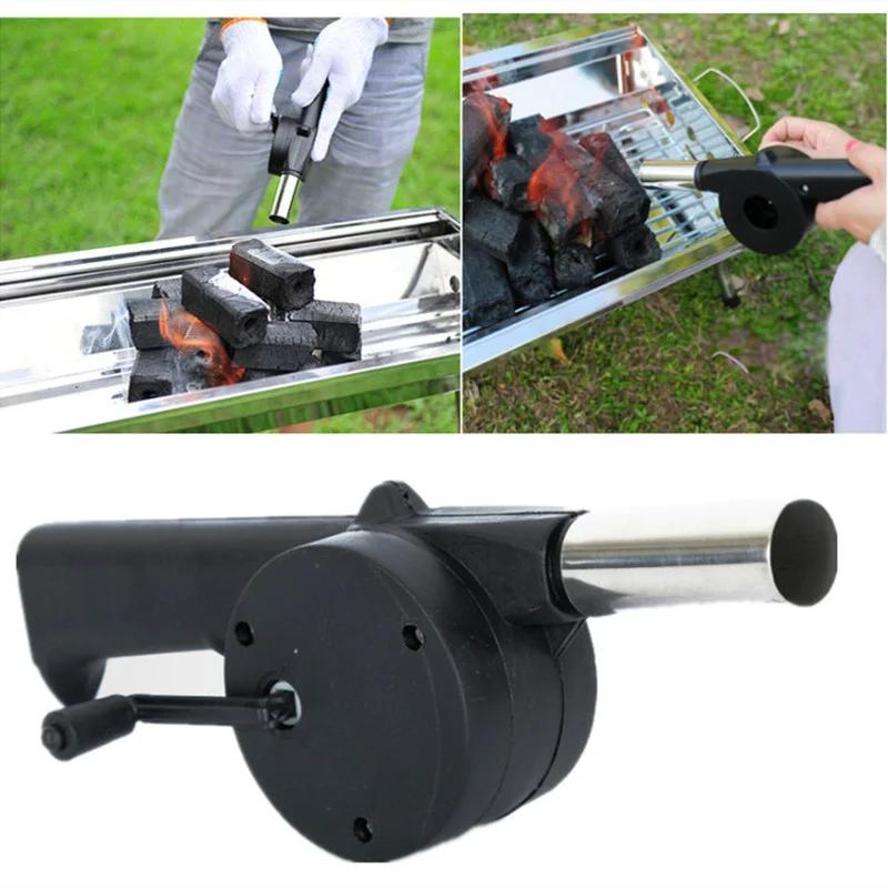 Camping Cooking Accessories Set - Manual Hand Crank BBQ Fan Portable