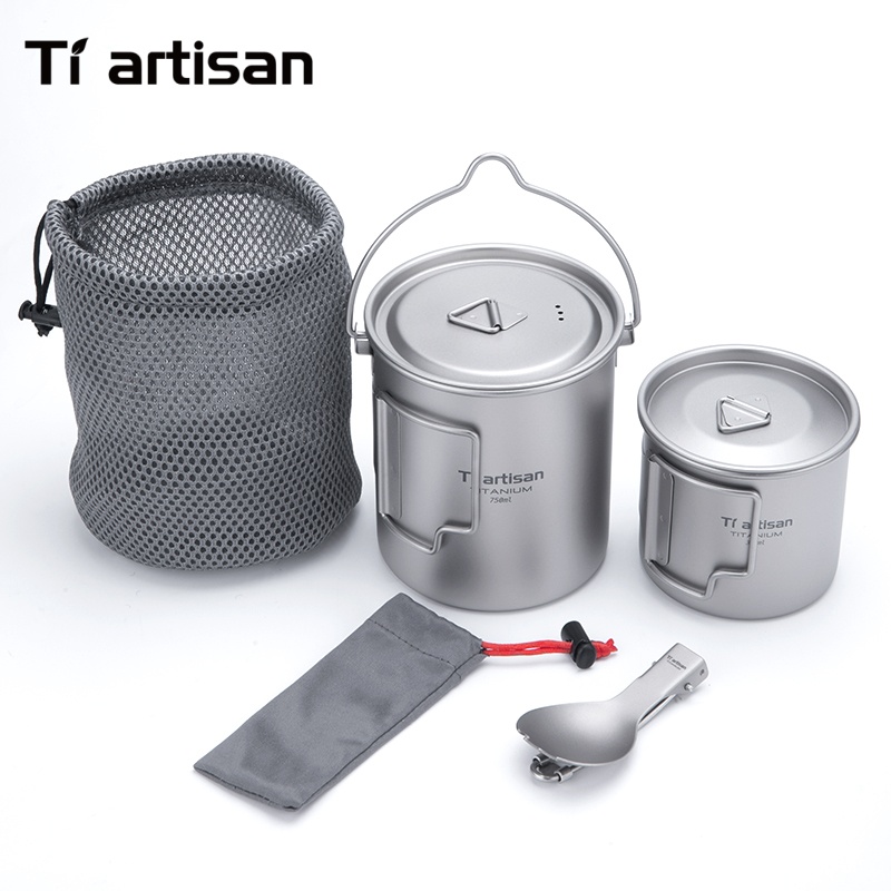 Camping Cooking Trangia - Tiartisan Pure Titanium Ultralight Cookware Set