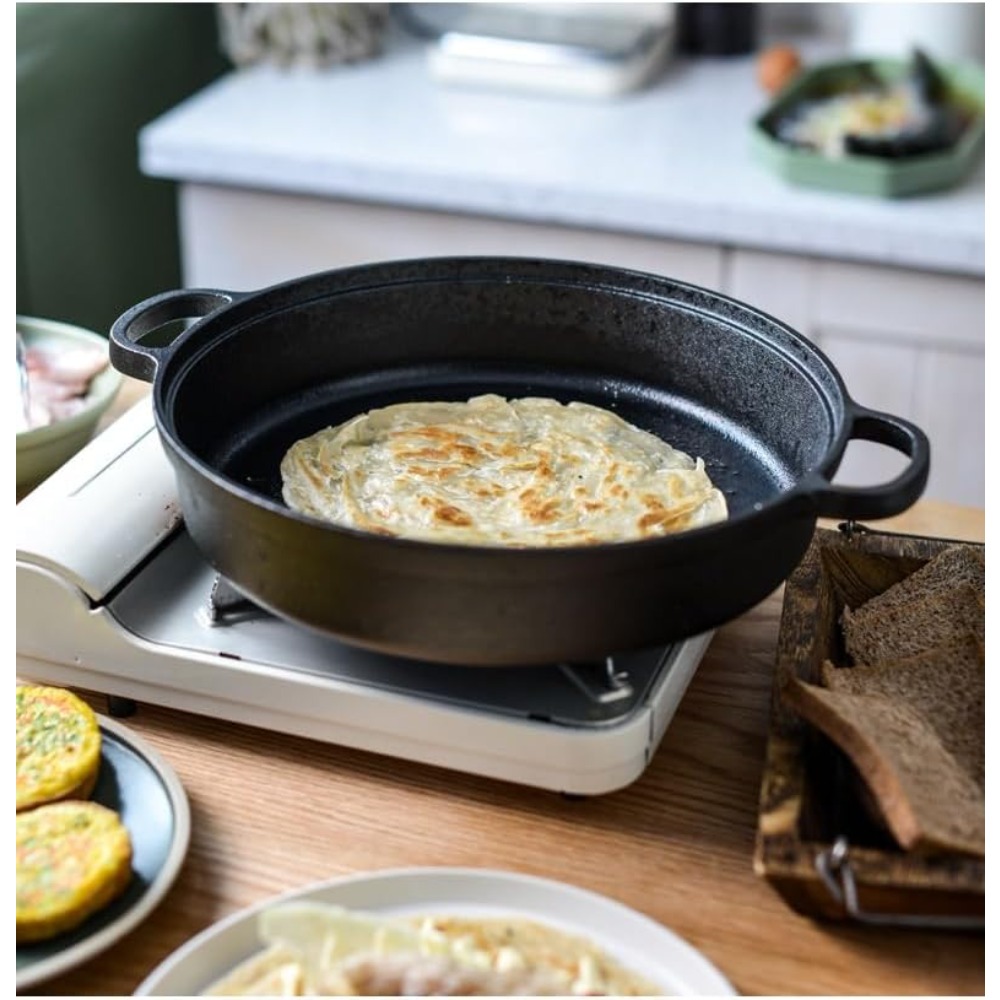 1PCS Cast Iron Skillet with Ha - Skillet Cast Iron Camp ulasan dan harga