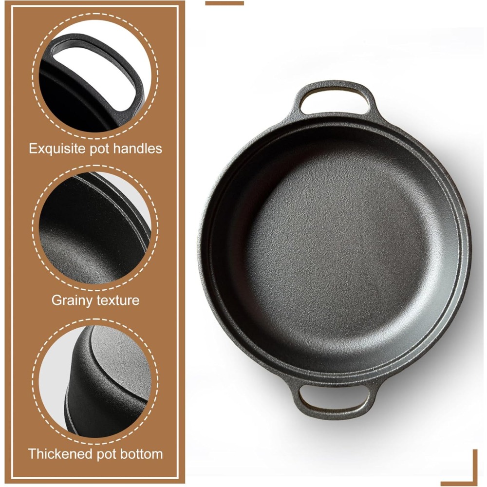 1PCS Cast Iron Skillet with Ha - Skillet Cast Iron Camp ulasan dan harga