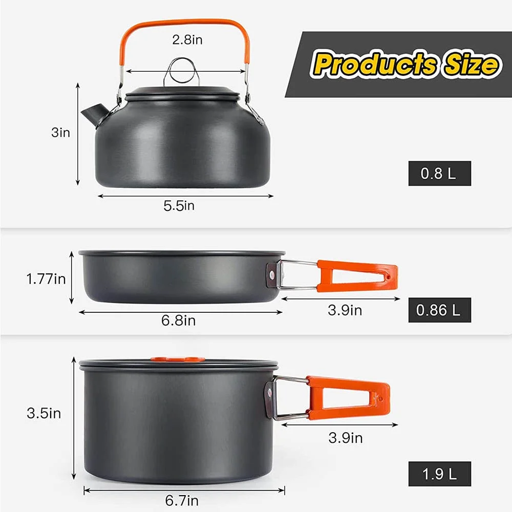 Outdoor camping cooking set, n - Nesting Camping Cooking Set ulasan dan harga