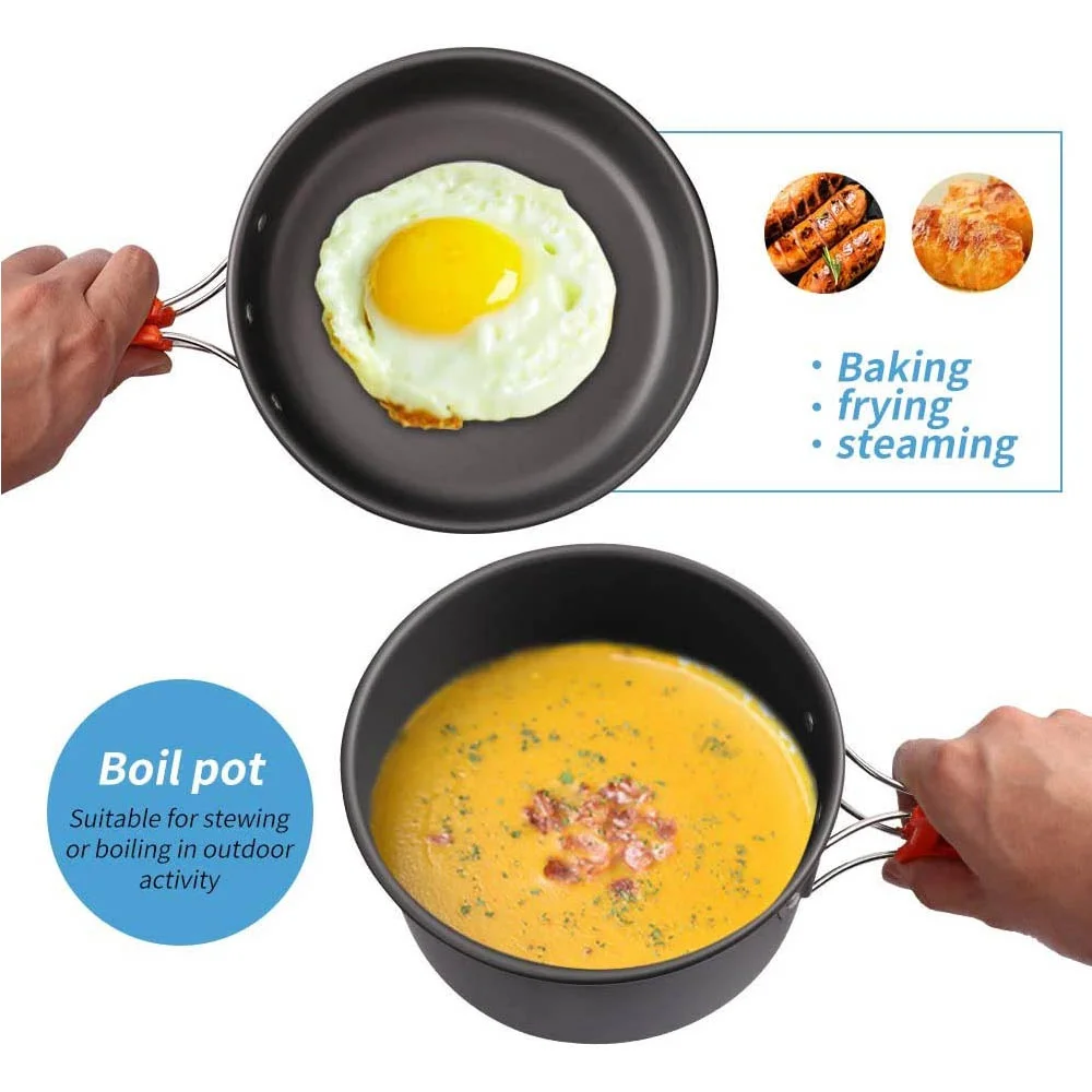 Outdoor camping cooking set, n - Nesting Camping Cooking Set ulasan dan harga