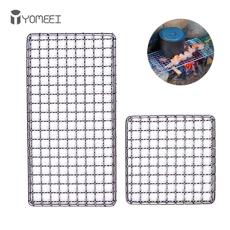 YOMEEI 2Pcs Stainless Steel BB - Camping Cooking Mesh ulasan dan harga