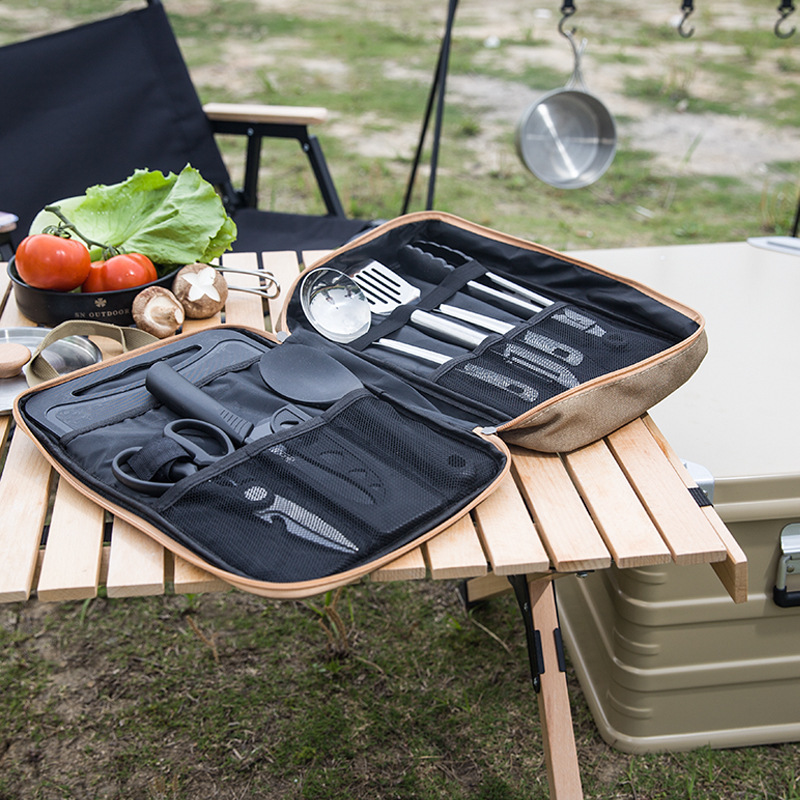 8pcs Camping Kitchen Cookware  - Camping Cooking Utensil Organizer ulasan dan harga