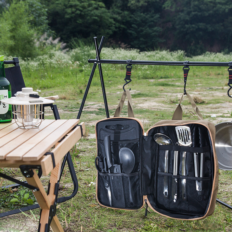 8pcs Camping Kitchen Cookware  - Camping Cooking Utensil Organizer ulasan dan harga