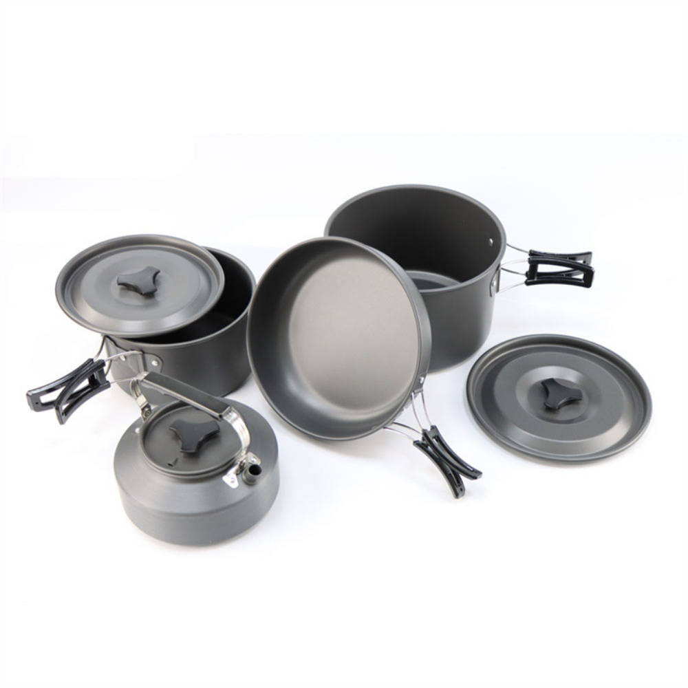 Lightweight Aluminum Alloy Out - Nesting Camping Cooking Set ulasan dan harga
