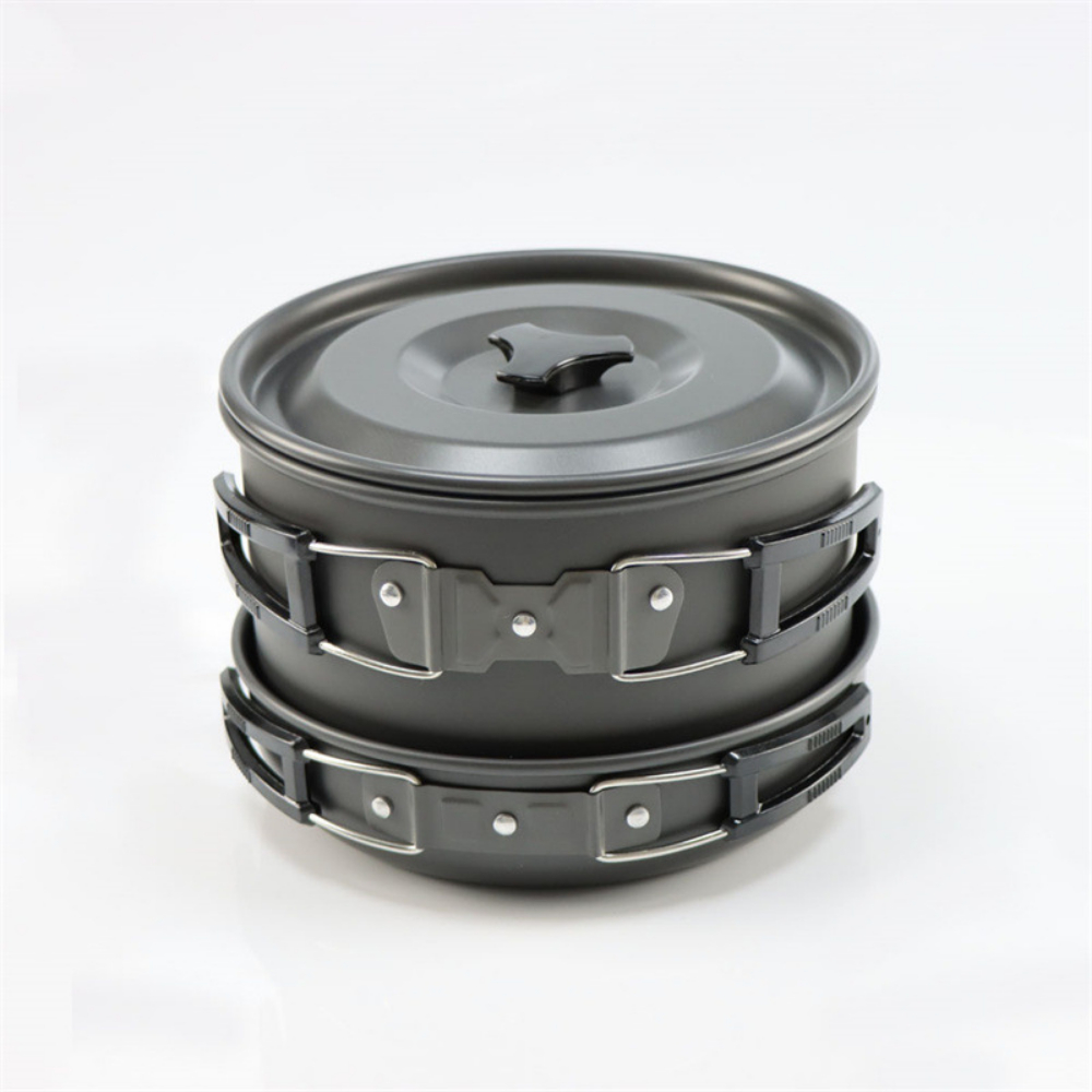 Lightweight Aluminum Alloy Out - Nesting Camping Cooking Set ulasan dan harga