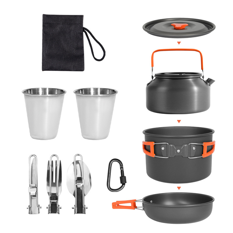DS-308 Outdoor large capacity  - Nesting Camping Cooking Set ulasan dan harga