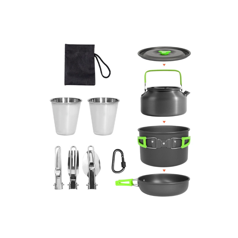 DS-308 Outdoor large capacity  - Nesting Camping Cooking Set ulasan dan harga