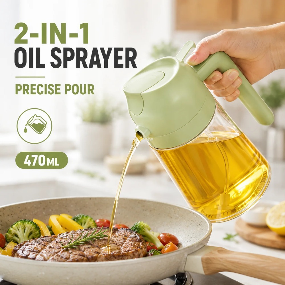 2 in 1 Olive Oil Sprayer Dispe - Camping Cooking Oil Bottle ulasan dan harga