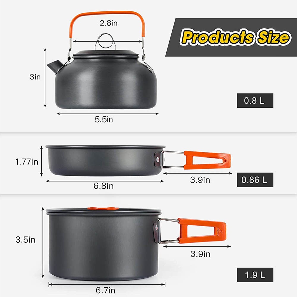 Outdoor Camping Cooking Set, N - Nesting Camping Cooking Set ulasan dan harga