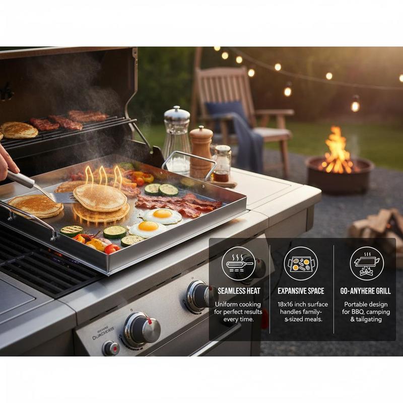 Universal Flat Top Griddle 18x - Camping Cooking Tray ulasan dan harga
