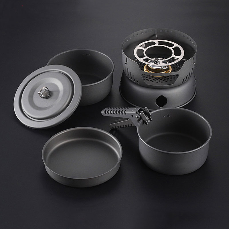 2-4 People Cooking Set 10-Piec - Camping Cooking Materials ulasan dan harga