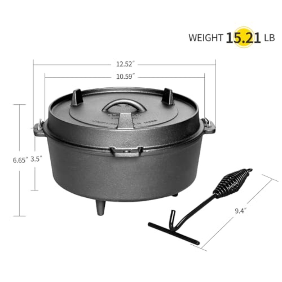 Pre-Seasoned Cast Iron Dutch O - Skillet Cast Iron Camp ulasan dan harga