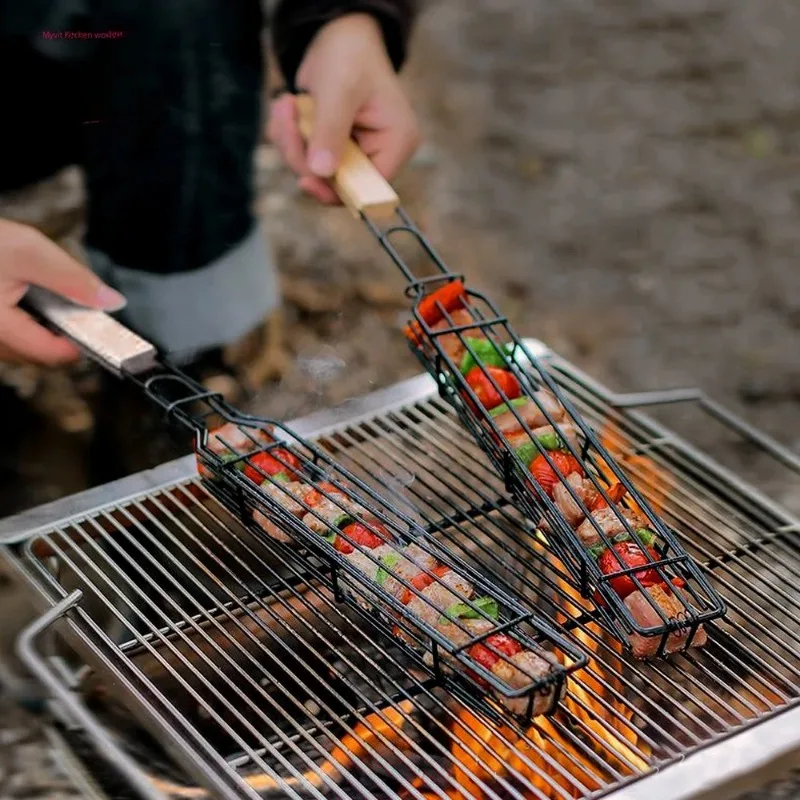 2/3 pcs Grill Baskets Stainles - Nesting Camping Cooking Set ulasan dan harga