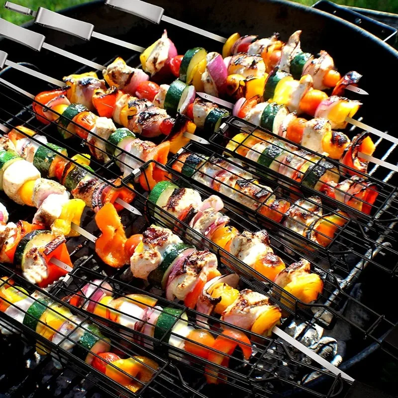 2/3 pcs Grill Baskets Stainles - Nesting Camping Cooking Set ulasan dan harga