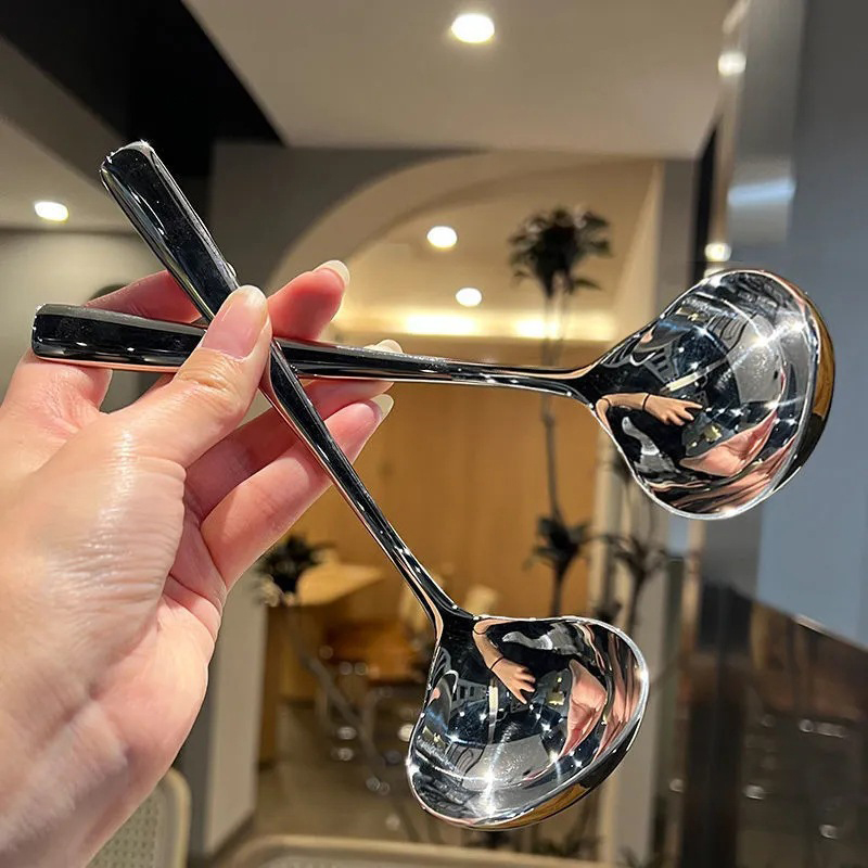 New 1PC Stainless Steel Spoon  - Camping Cooking Noodles ulasan dan harga