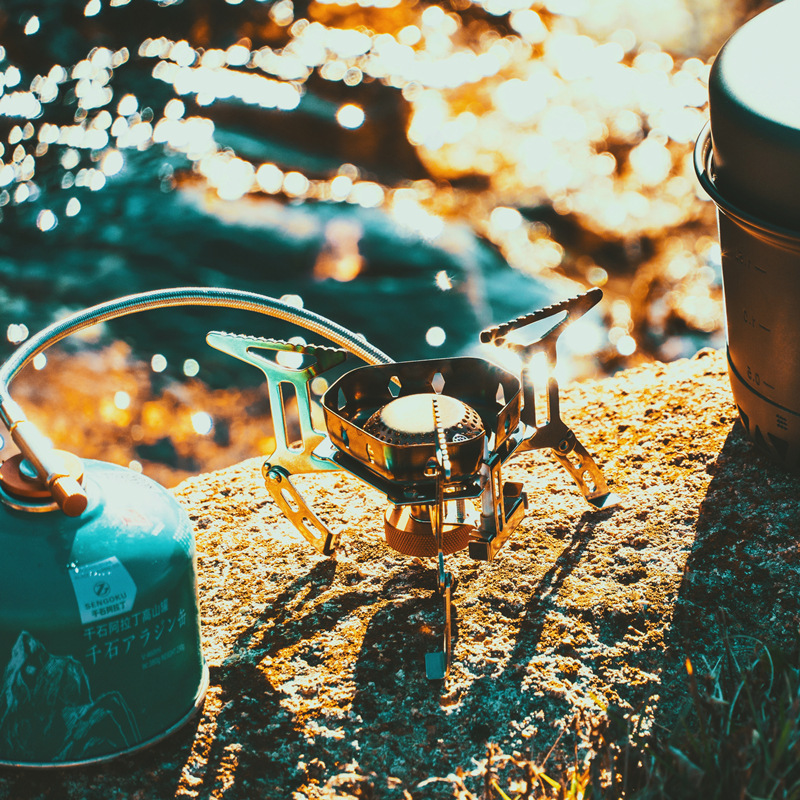 Split-type portable windproof  - Camping Cooking Canister ulasan dan harga