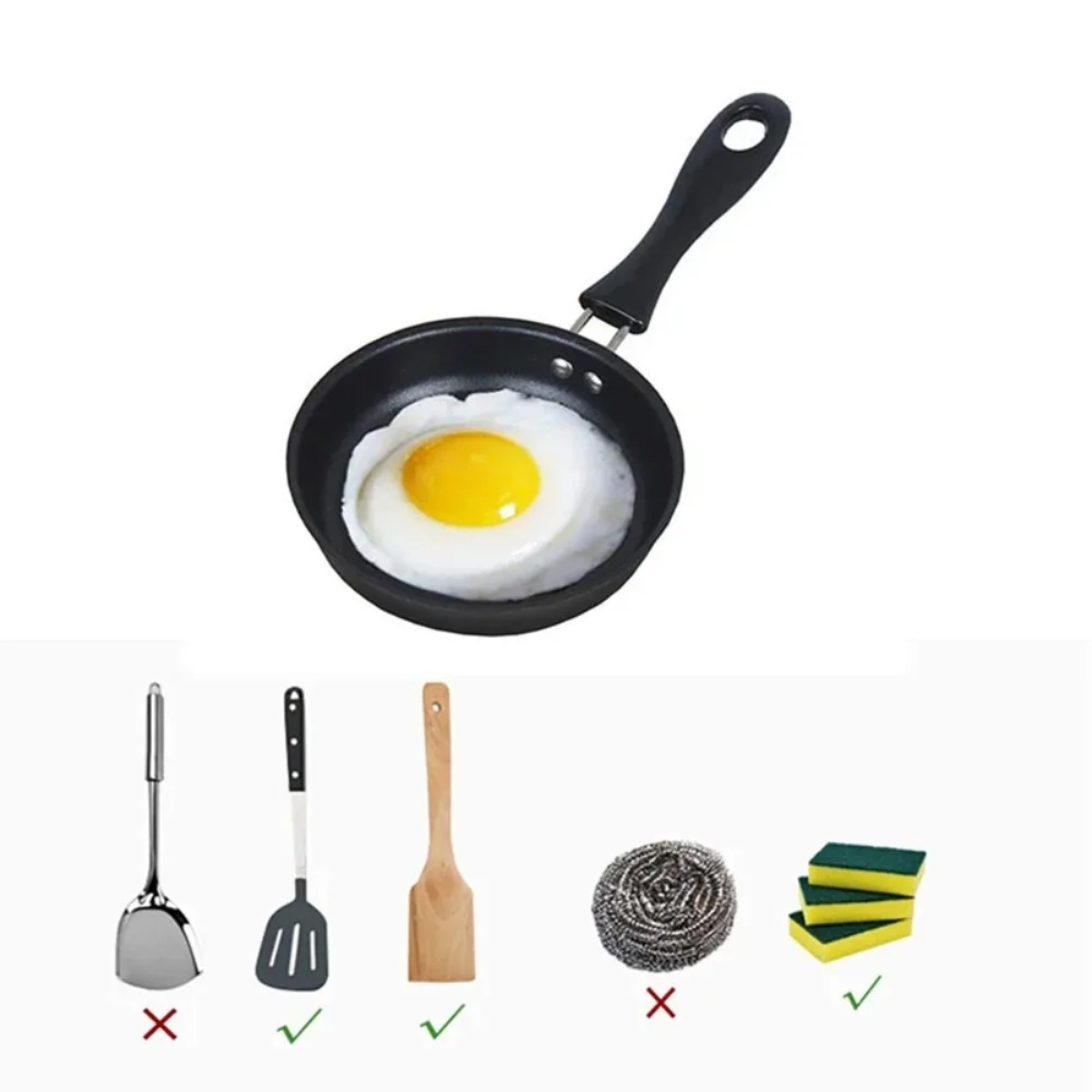 Mini Frying Pan with Handle Po - Skillet Cast Iron Camp ulasan dan harga