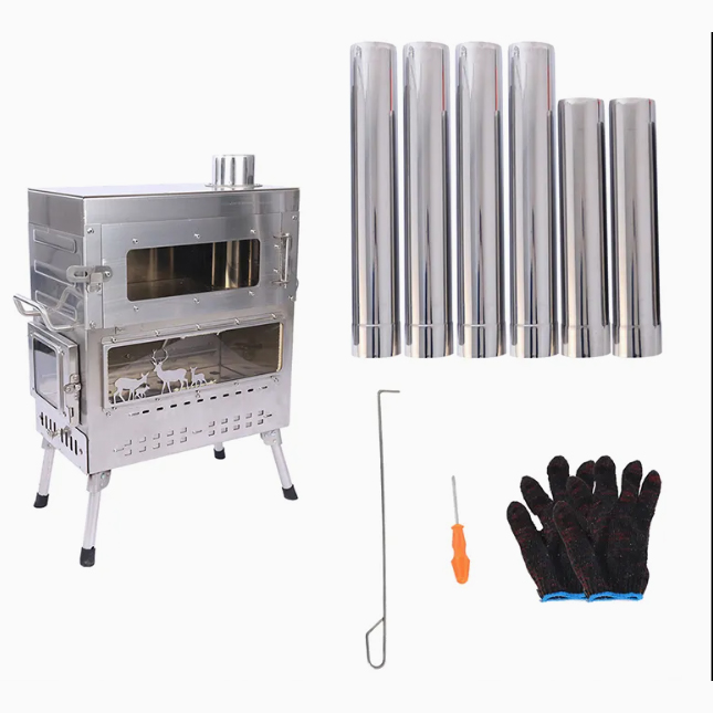 Premium Stainless Steel Wood B - Camping Cooking Ovens ulasan dan harga