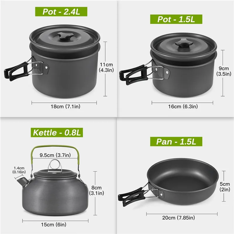 Portable Camping Cookware Set  - Nesting Camping Cooking Set ulasan dan harga