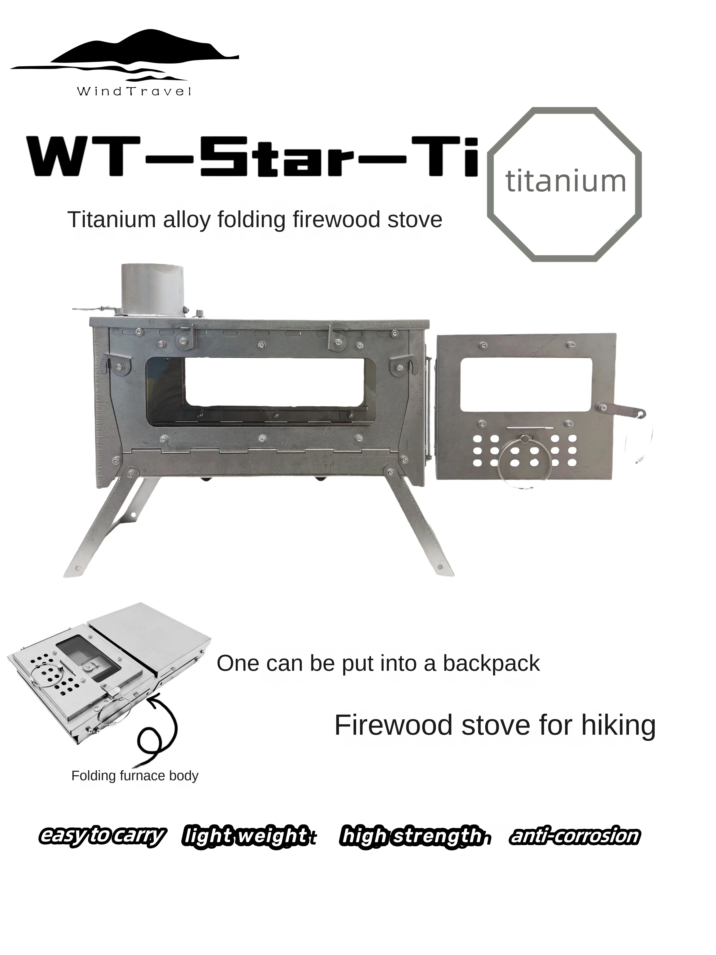 WT Star Ti Titanium Alloy Fold - Camping Cooking Drawer ulasan dan harga