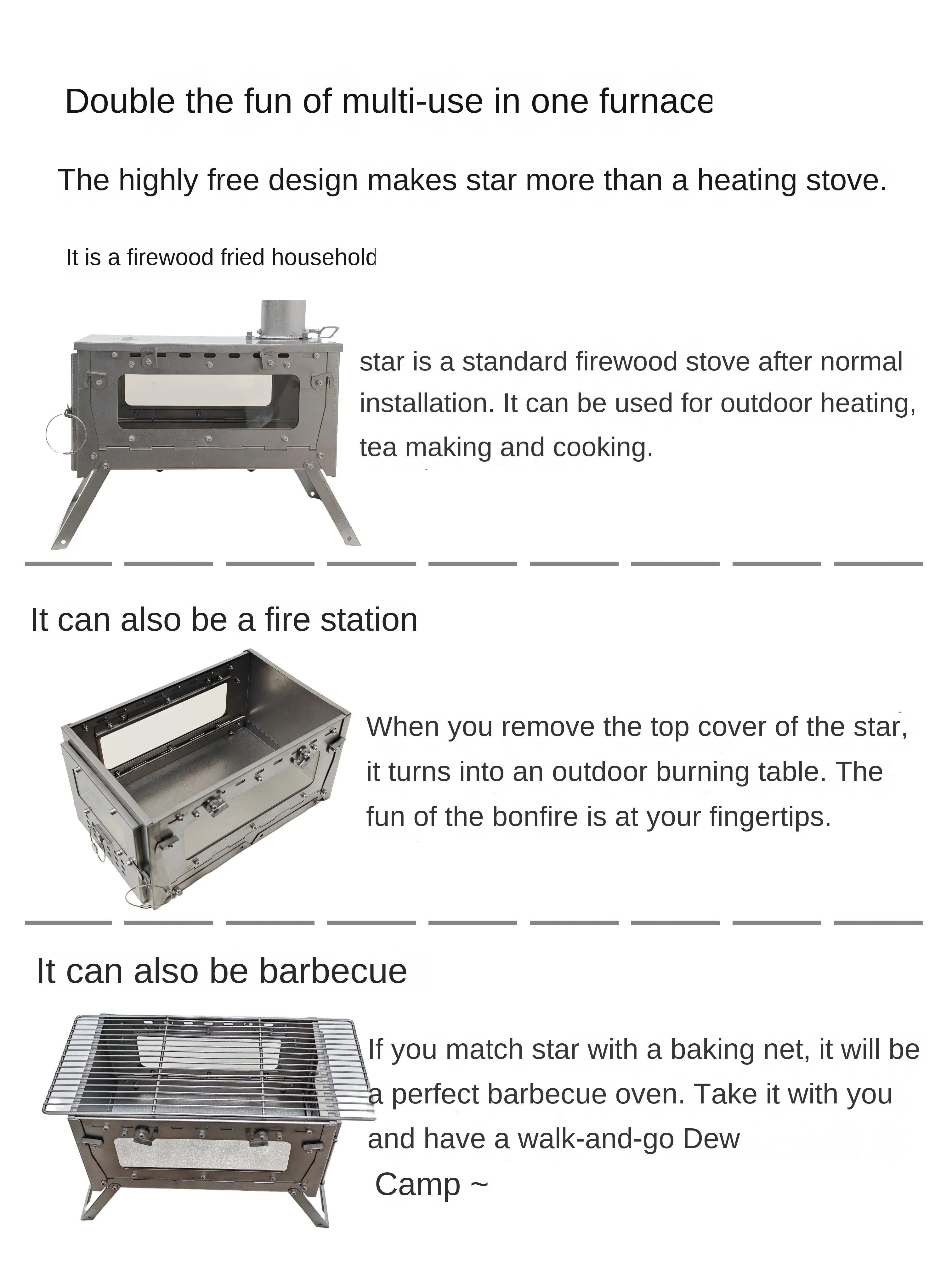 WT Star Ti Titanium Alloy Fold - Camping Cooking Drawer ulasan dan harga
