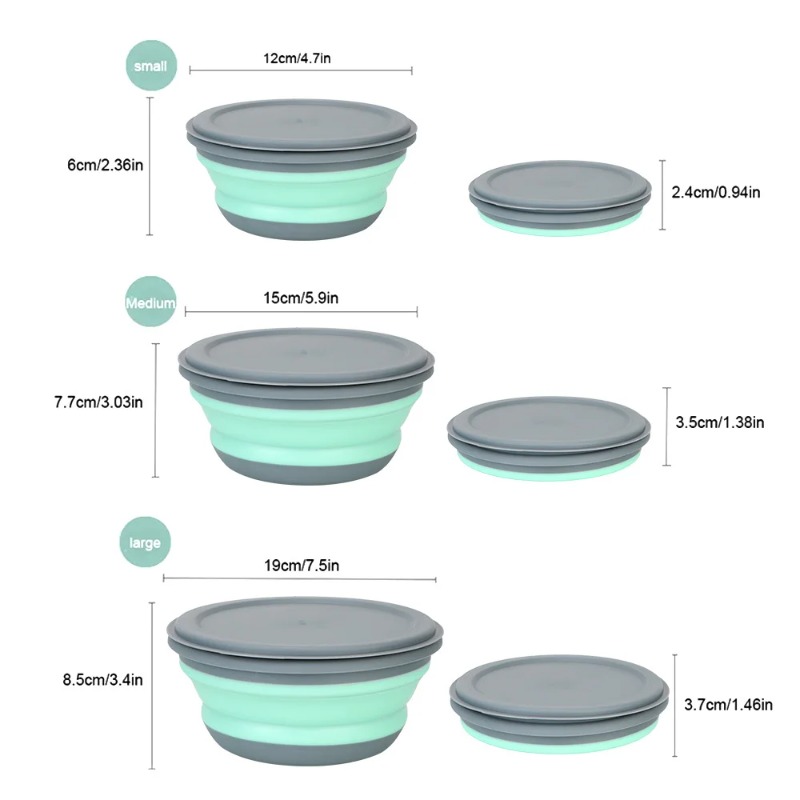 3pcs Silicone Folding Lunch Bo - Camping Cooking Tray ulasan dan harga