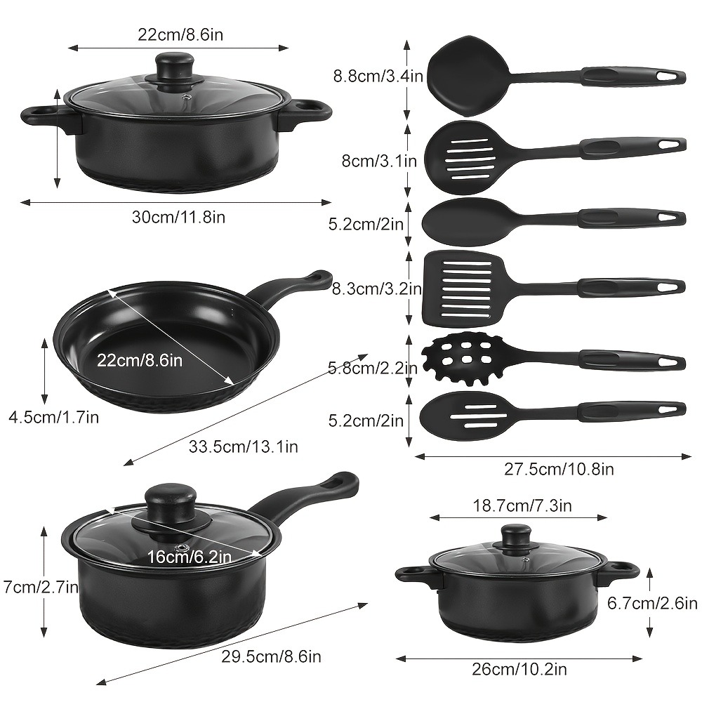 13PCS Nonstick Cookware Set Ca - Skillet Cast Iron Camp ulasan dan harga