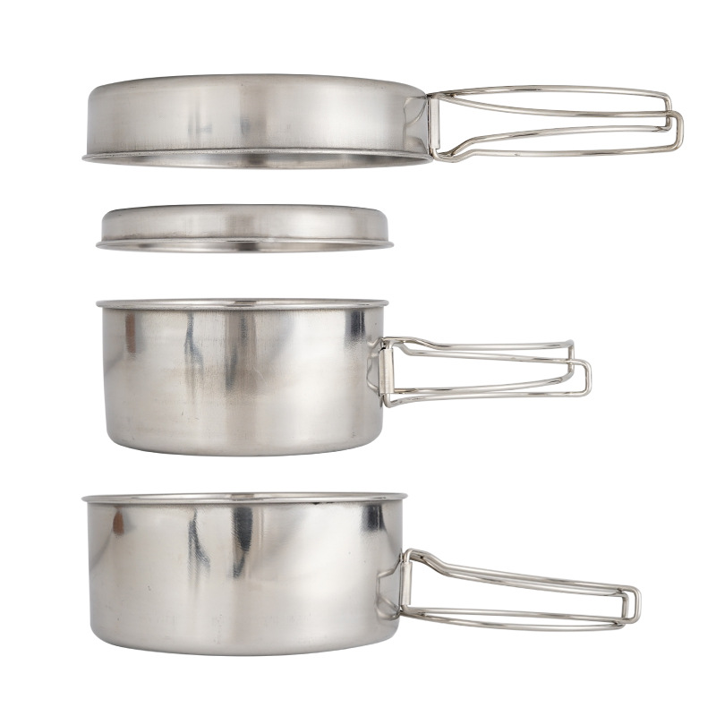 CLS 4-Piece Stainless Steel Ca - Nesting Camping Cooking Set ulasan dan harga