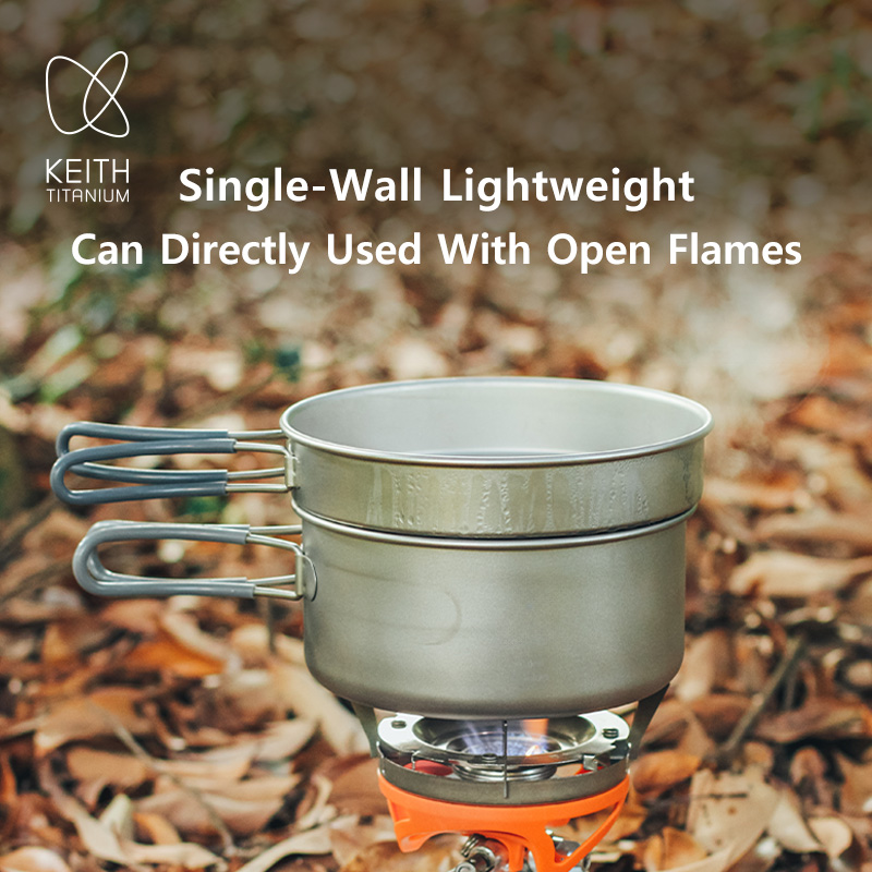 Keith Titanium Pot Set Outdoor - Nesting Camping Cooking Set ulasan dan harga