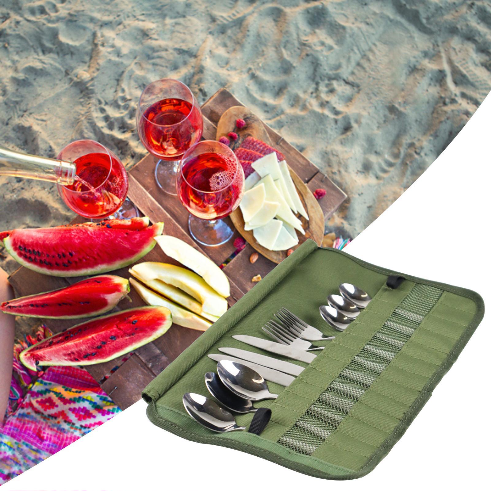 Camping Tableware Roll Bag Cam - Camping Cooking Utensil Organizer ulasan dan harga