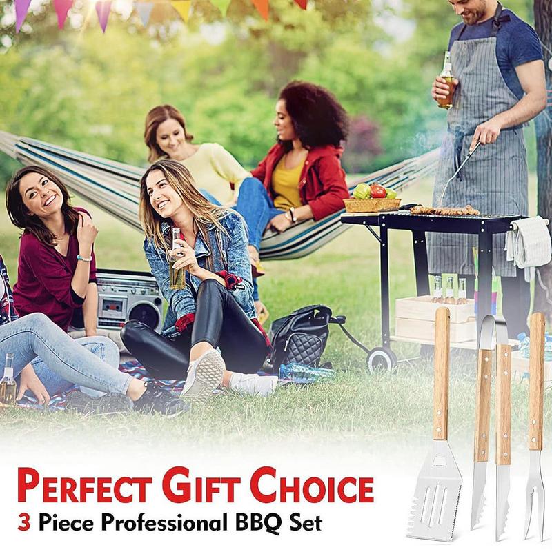 3pcs BBQ Utensils BBQ Grill To - Camping Cooking Accessories Set ulasan dan harga