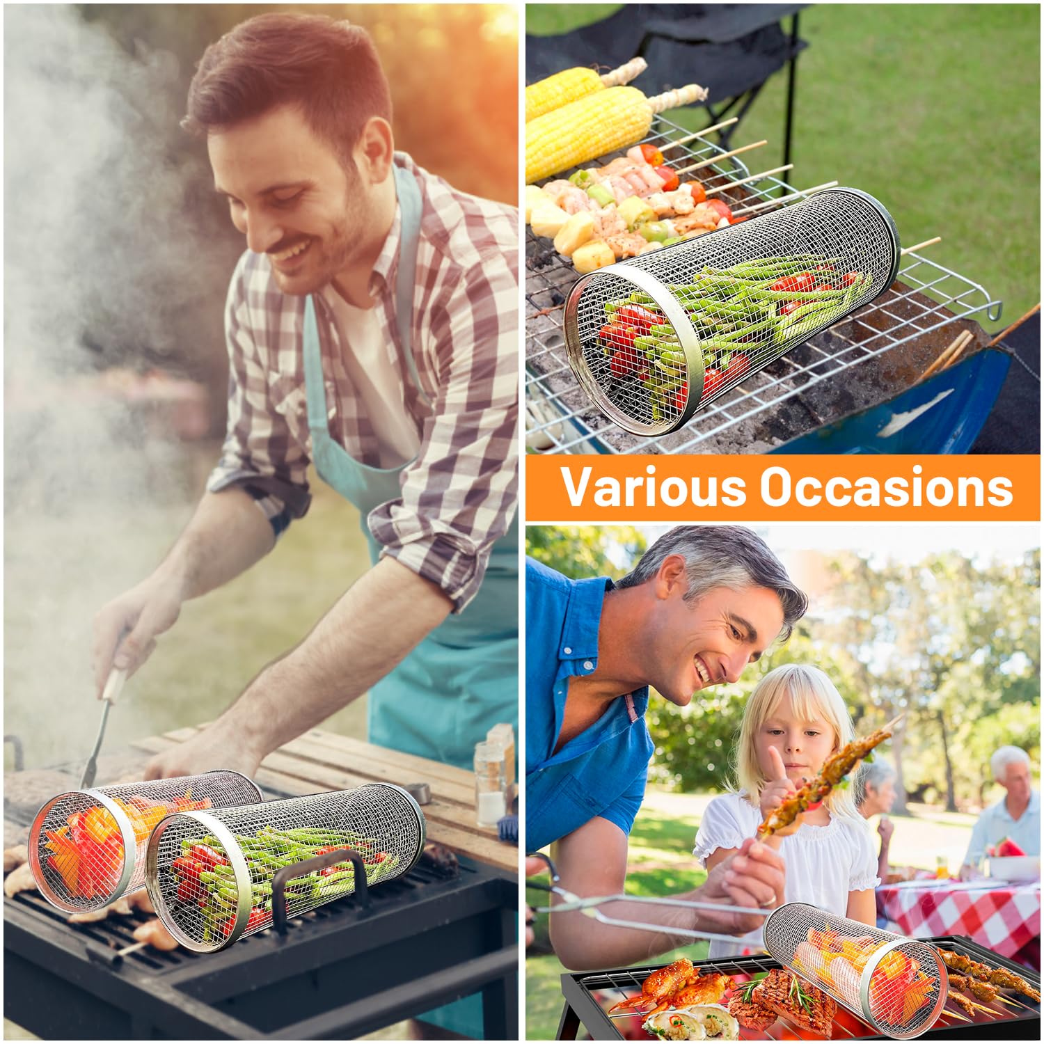 2 Pieces Rolling Grilling Bask - Camping Cooking Trangia ulasan dan harga