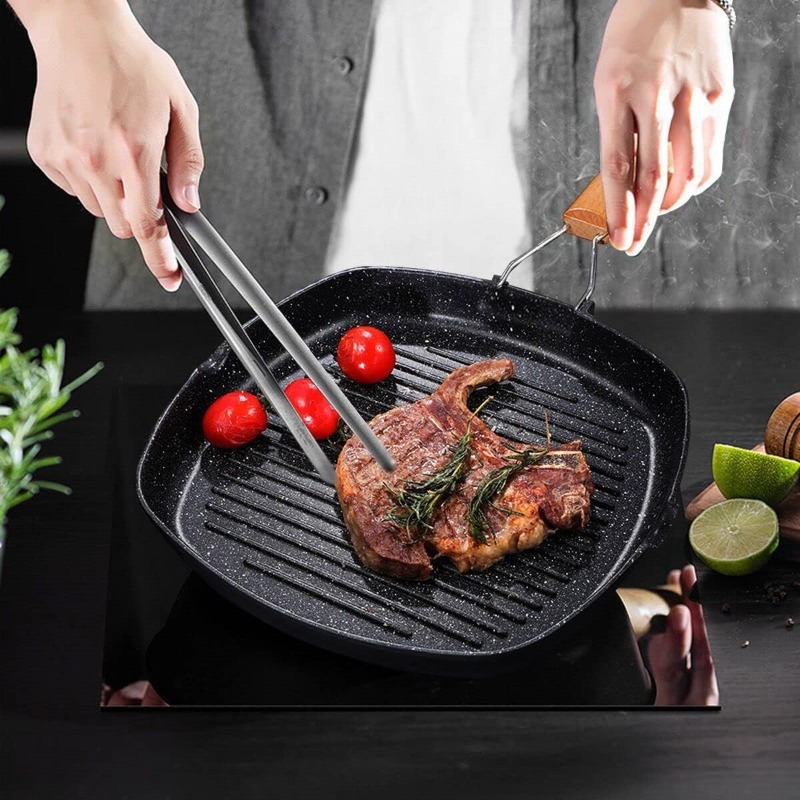 Square Grilling Skillet Steak  - Skillet Cast Iron Camp ulasan dan harga