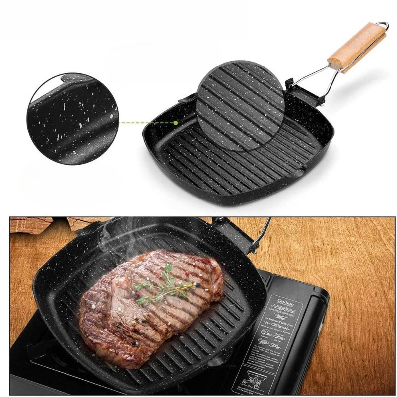 Square Grilling Skillet Steak  - Skillet Cast Iron Camp ulasan dan harga