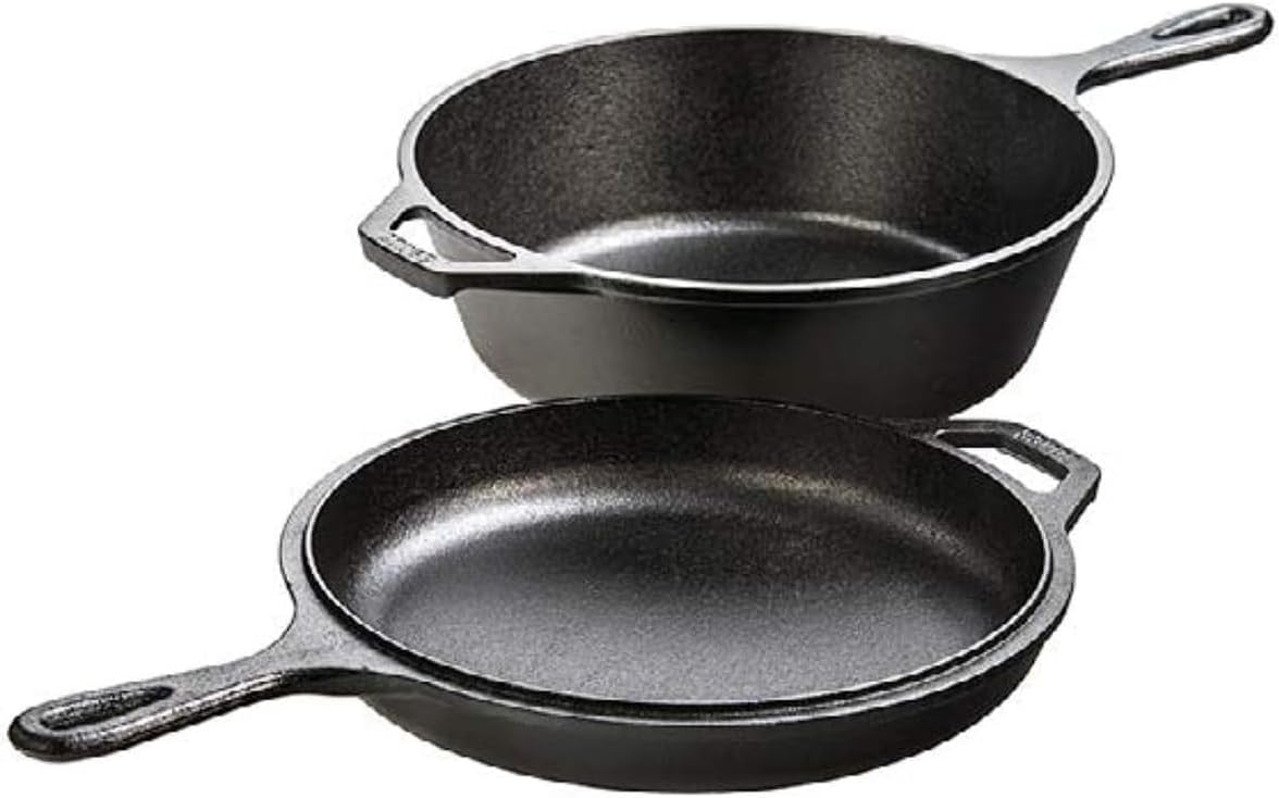2-in-1 Cast Iron Combo Cooker: - Skillet Cast Iron Camp ulasan dan harga
