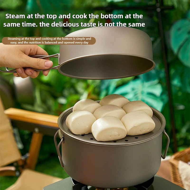 Titanium Outdoor Pot Set Picni - Camping Cooking Mesh ulasan dan harga