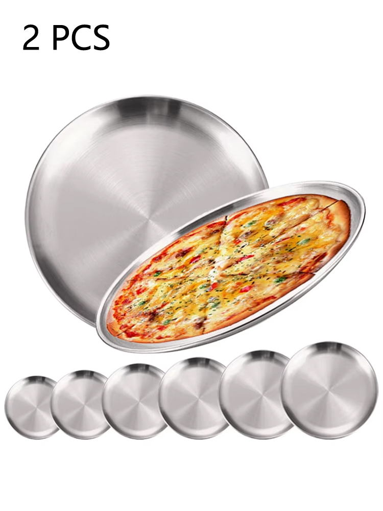 2Pcs Stainless Steels Round Si - Camping Cooking Tray ulasan dan harga