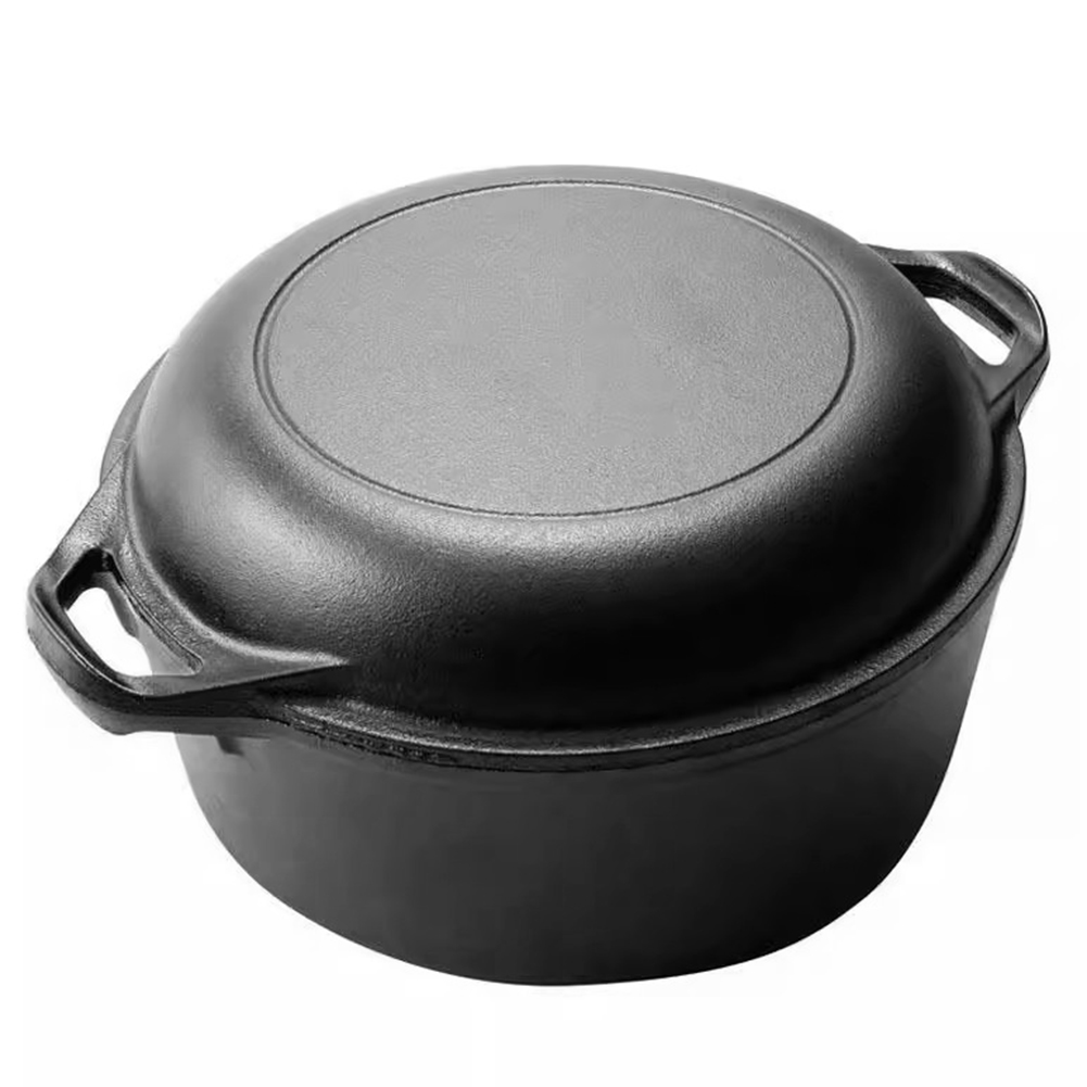 2 in 1 Cast Iron Dutch Oven wi - Skillet Cast Iron Camp ulasan dan harga