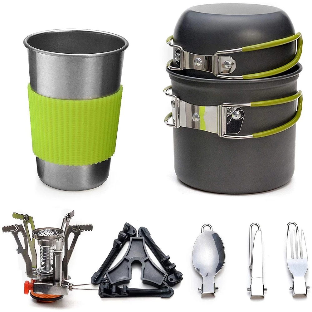 Camping Cookware Kit with Stov - Camping Cooking Mesh ulasan dan harga