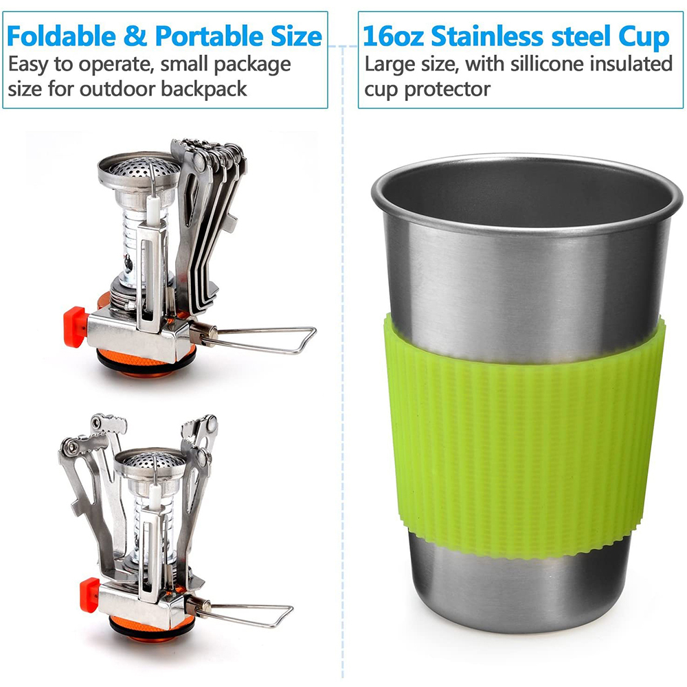 Camping Cookware Kit with Stov - Camping Cooking Mesh ulasan dan harga