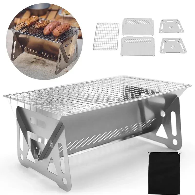 Portable Folding Barbecue Gril - Camping Cooking Mesh ulasan dan harga