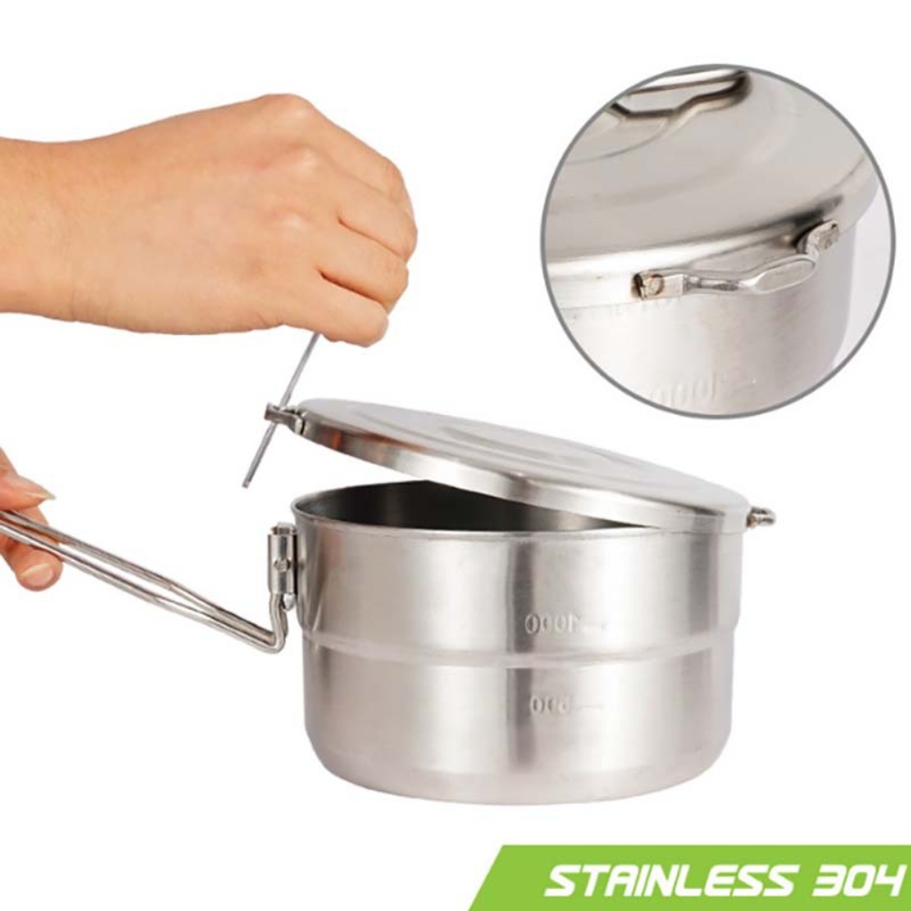 Stainless Steel Outdoor Pot wi - Camping Cooking Materials ulasan dan harga