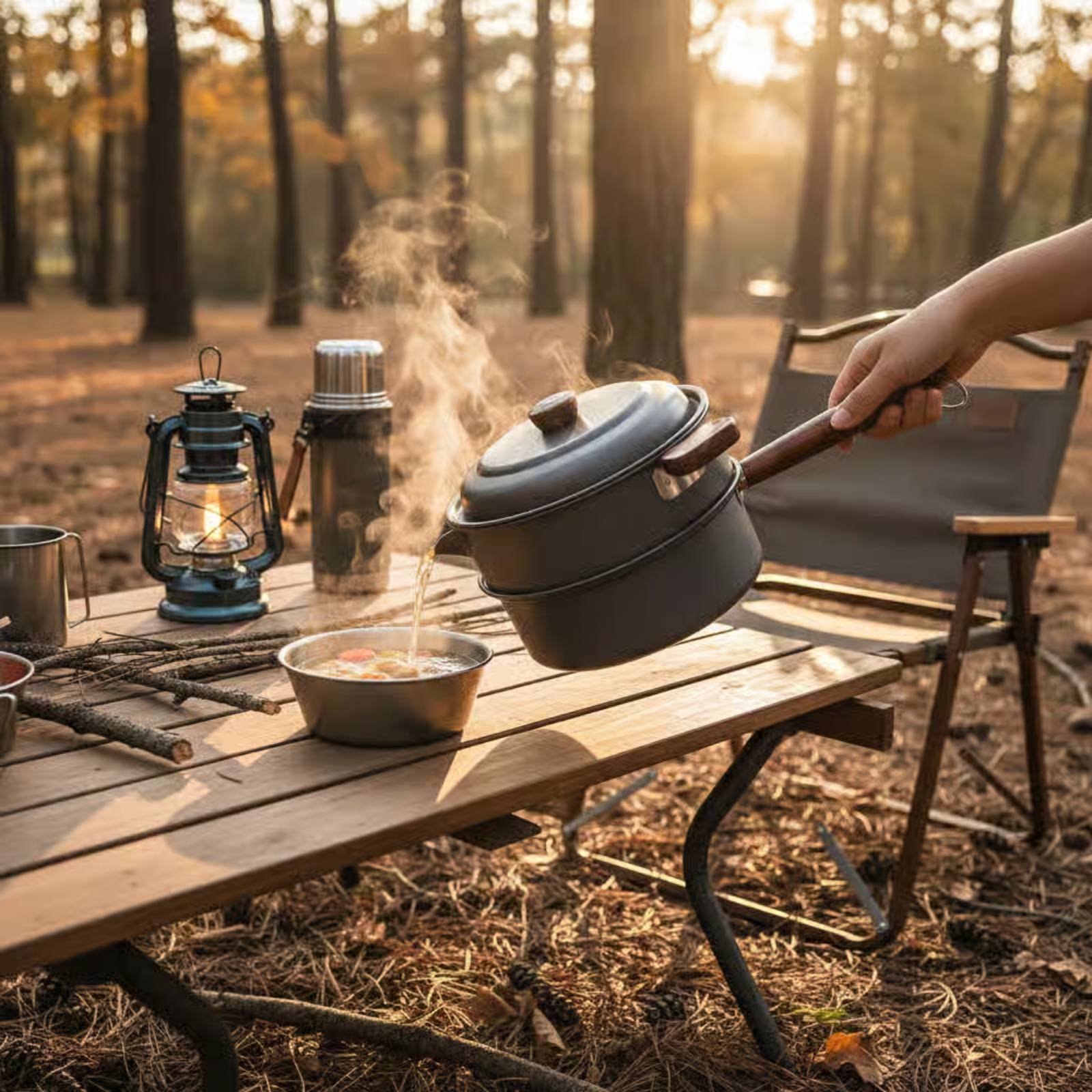 3 L 3L Outdoor Cooking Pot Lig - Nesting Camping Cooking Set ulasan dan harga