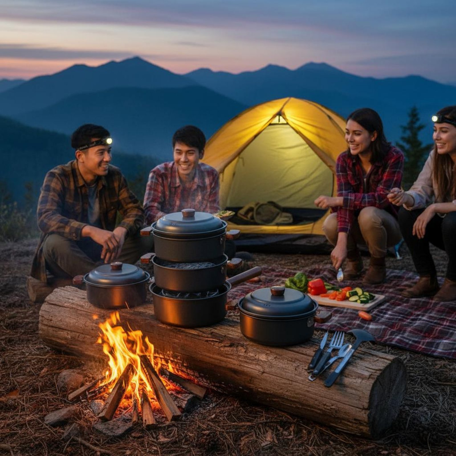 3 L 3L Outdoor Cooking Pot Lig - Nesting Camping Cooking Set ulasan dan harga
