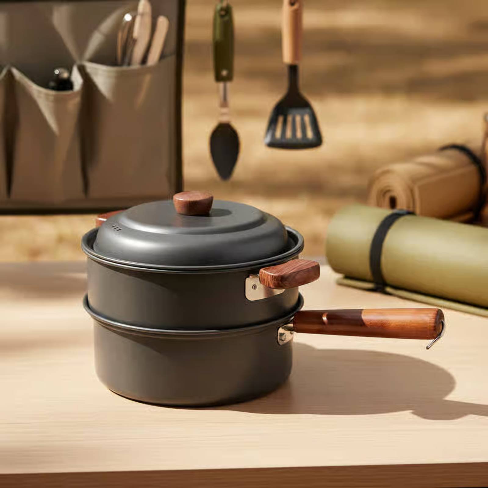 3 L 3L Outdoor Cooking Pot Lig - Nesting Camping Cooking Set ulasan dan harga